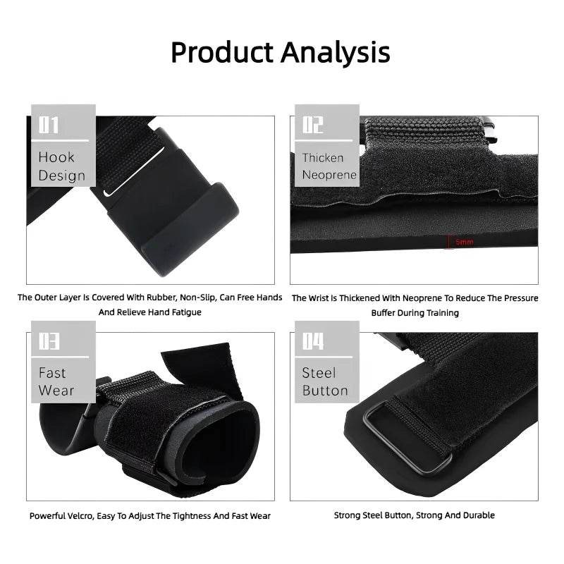 2Pcs Non-Slip Weight Lifting Hooks