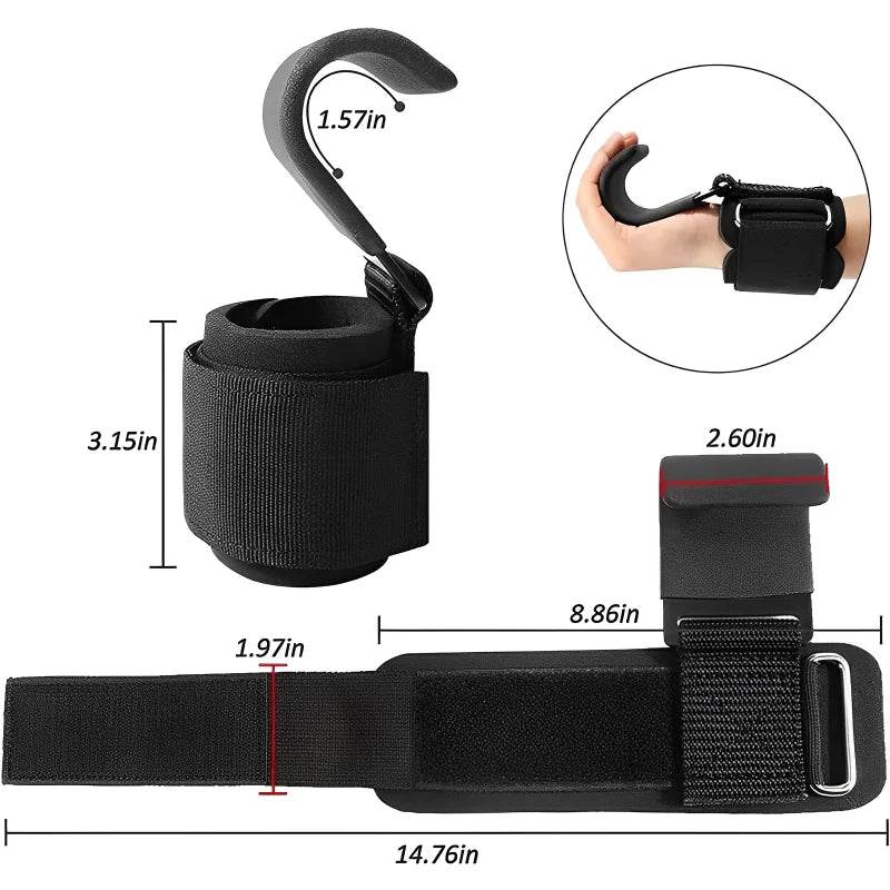 2Pcs Non-Slip Weight Lifting Hooks